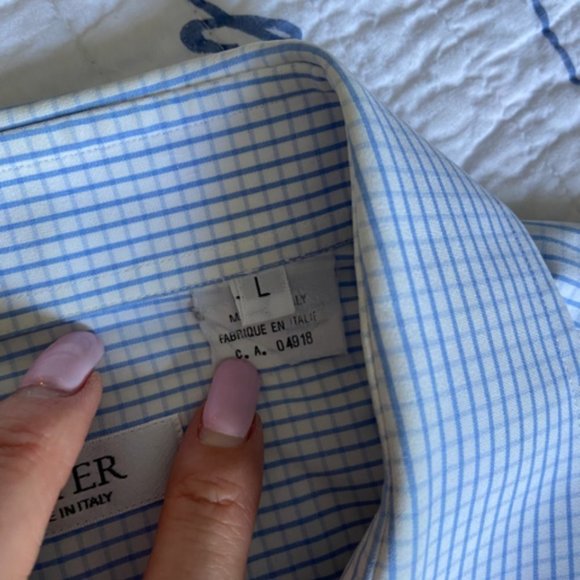 Aster Made in Italy Men's Blue Check European Size L EUC - Picture 5 of 16